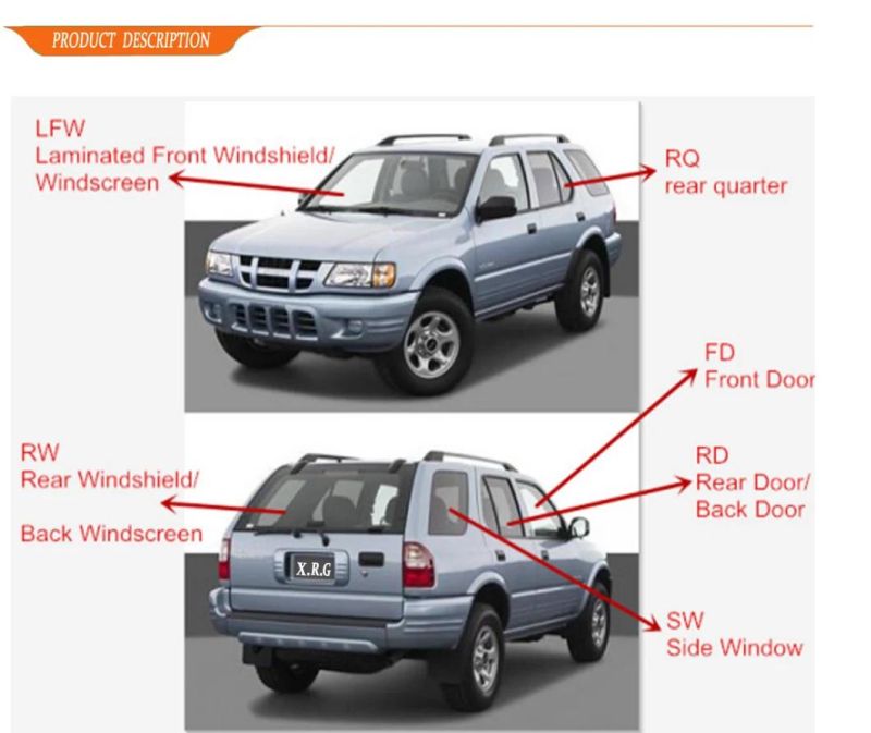 Auto Glass Windshield for Isuzu Rodeo 4D Utility 91-