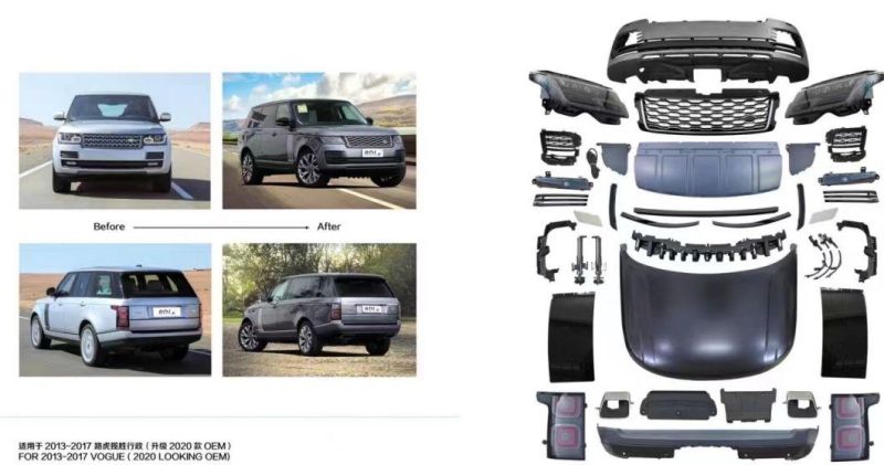 Car Body Kit for Land Rover Vogue L405 OE 2013-2017 Facelift 2020 2021 Model with Hood Bumpers Lights for Range Rover Full Bodykit
