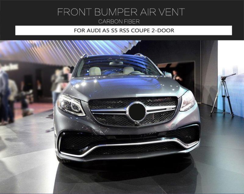 Carbon Fiber Front Bumper Lower Grill Vent Cover Trims for Mercedes-Benz Gle 63 Amg 4-Door 15-18