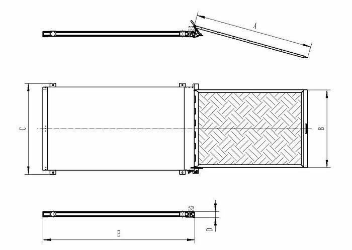 Mwr-V1 Manual Wheelchair Ramp for Wheelchair to Get on Vehicle Loading 350kg