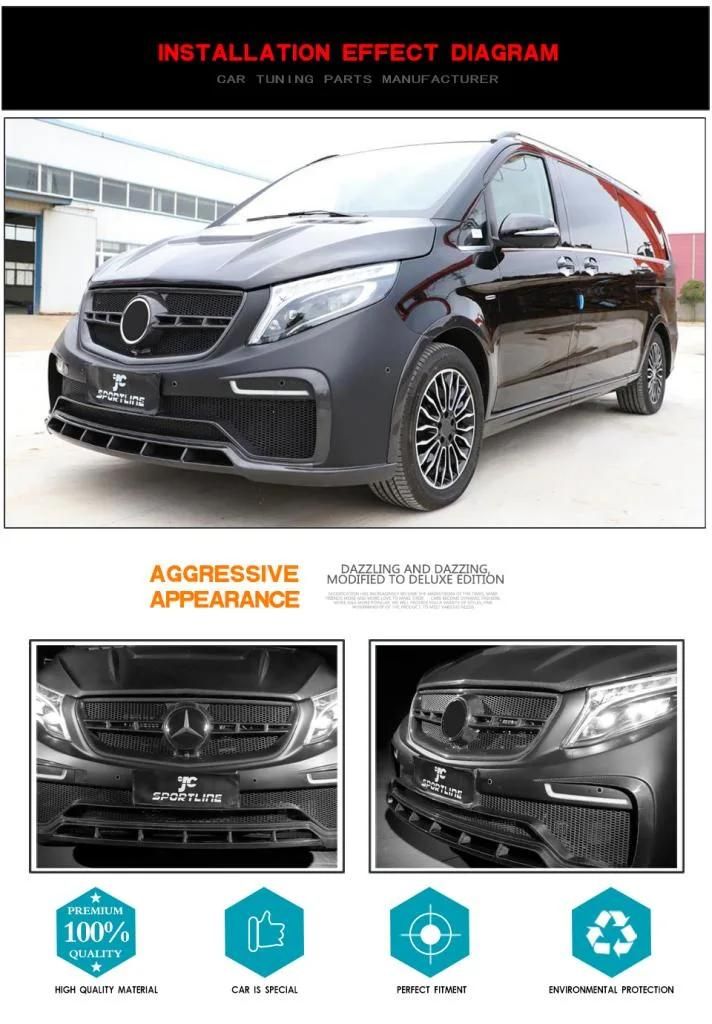 Carbon Fiber Front Grill for Benz Mercedes V-Class W447 2015-2019
