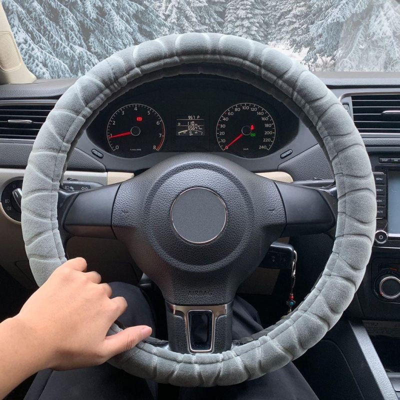 Fuzzy Fluffy Steering Wheel Cover Universal 15"