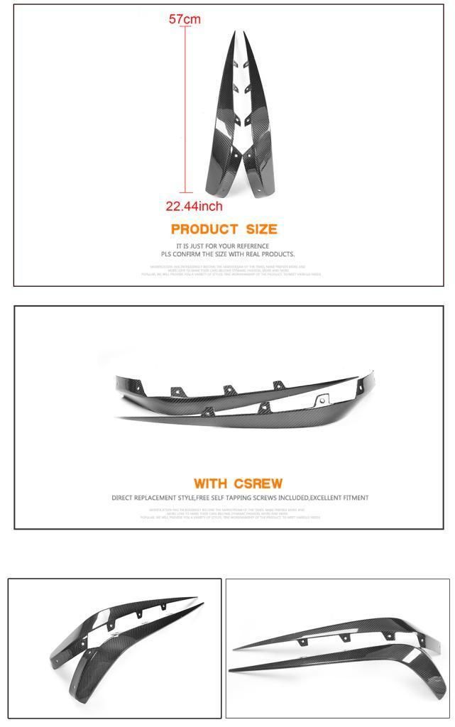 Carbon Fiber Front Bumper Fins Trims for Benz Mercedes Cls Class W218 Cls63 Amg 2015-2017