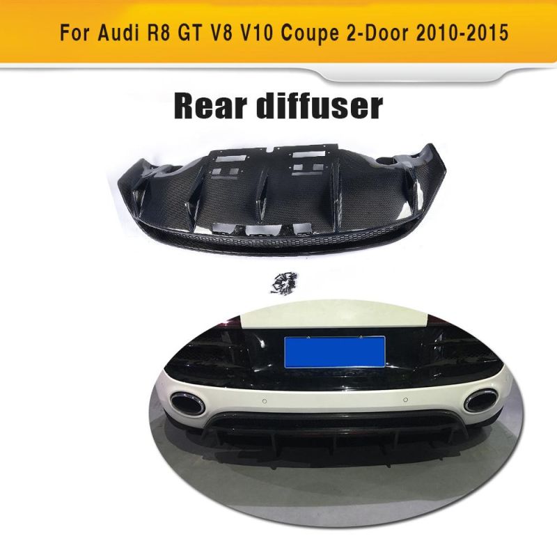 Carbon Fiber Rear Bumper Diffuser for Audi R8 Gt V8 V10 Coupe 2-Door 2010-2015