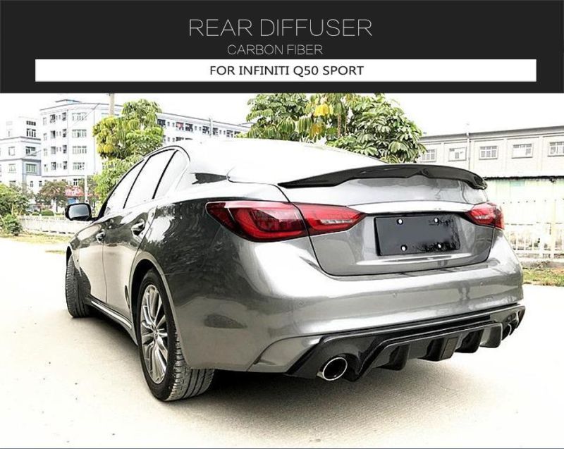 Carbon Fiber Rear Bumper Diffuser Spoiler for Infiniti Q50 Sport Model 2018