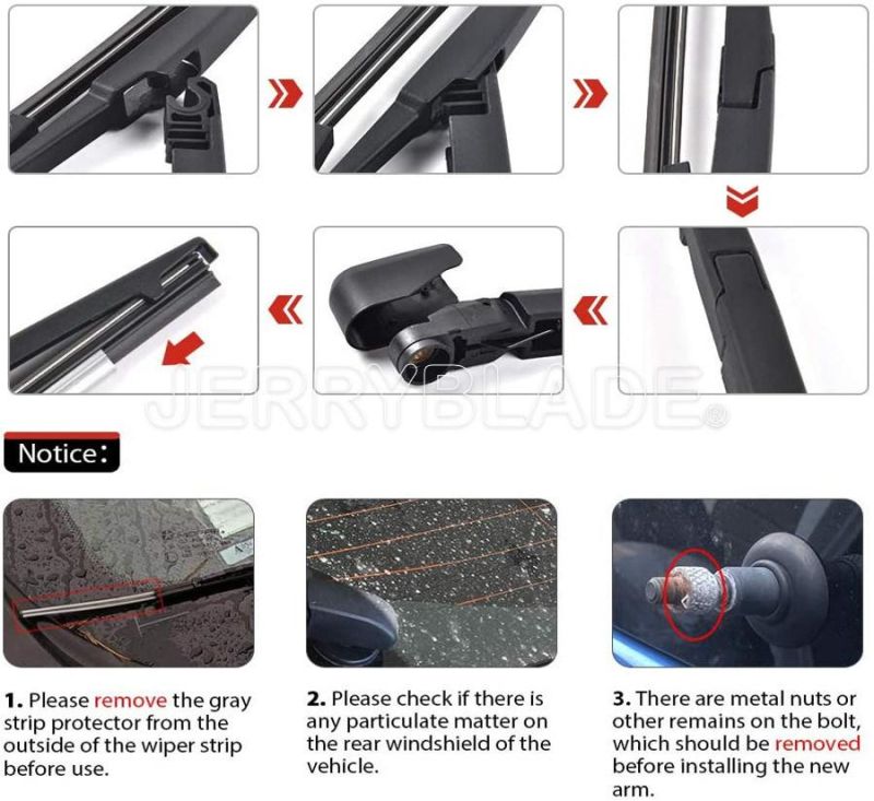 Rear Wiper Arm Blade Set - OE Windshield Back Wiper Arm Kit Replacement for 2005-2018 Mazda Cx5, Cx-5 Rear Windscreen Wiper and Arm Set Replacement