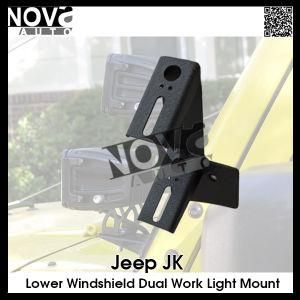 Windshield Auxiliary LED Work Light Bar Mounting Brackets for Jeep Wrangler 2007- 2013