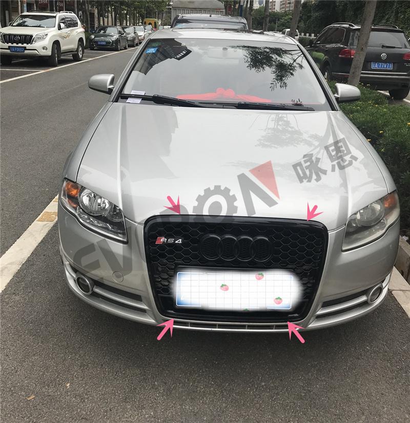 RS4 Style Front Bumper Honeycomb Grille for Audi A4 B7 2004-2007