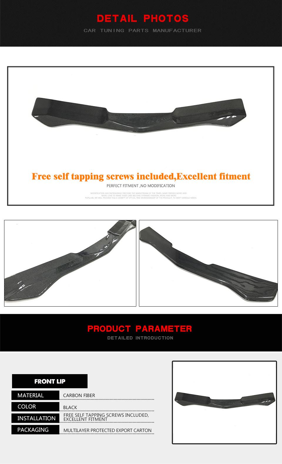 Carbon Fiber Front Bumper Lip for Alfa Romeo Giulia 2017-2020