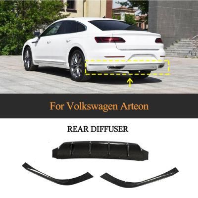 3PCS Carbon Fiber Rear Bumper Diffuser Lip for Volkswagen Arteon Hatchback 4-Door 2019-2020