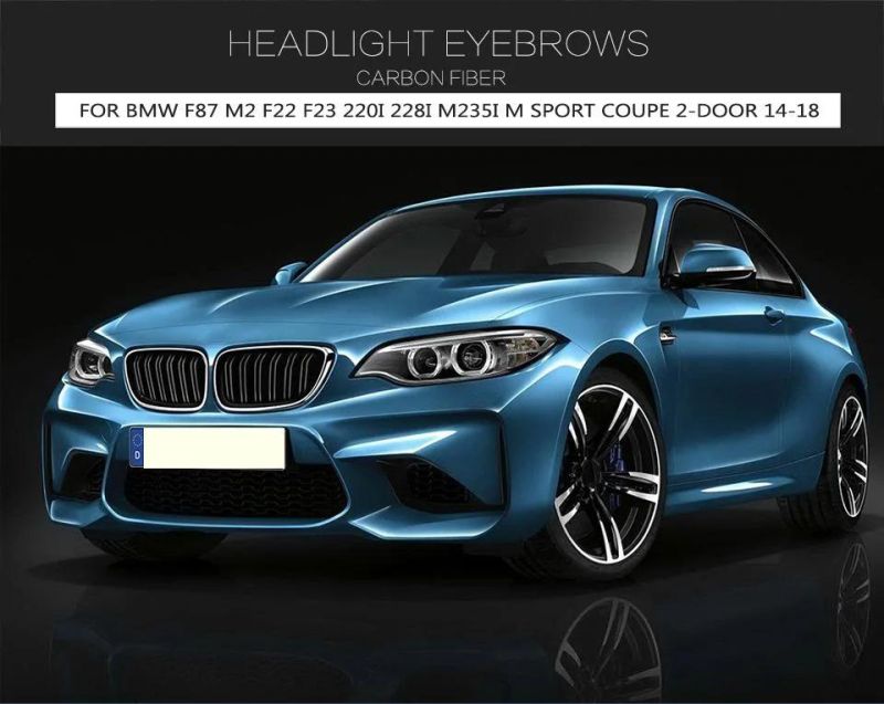 Dry Carbon Fiber Headlight Eyelids for BMW M2 F87 F22 F23 220I 228I M235I M Sport Coupe 2-Door 2014-2018