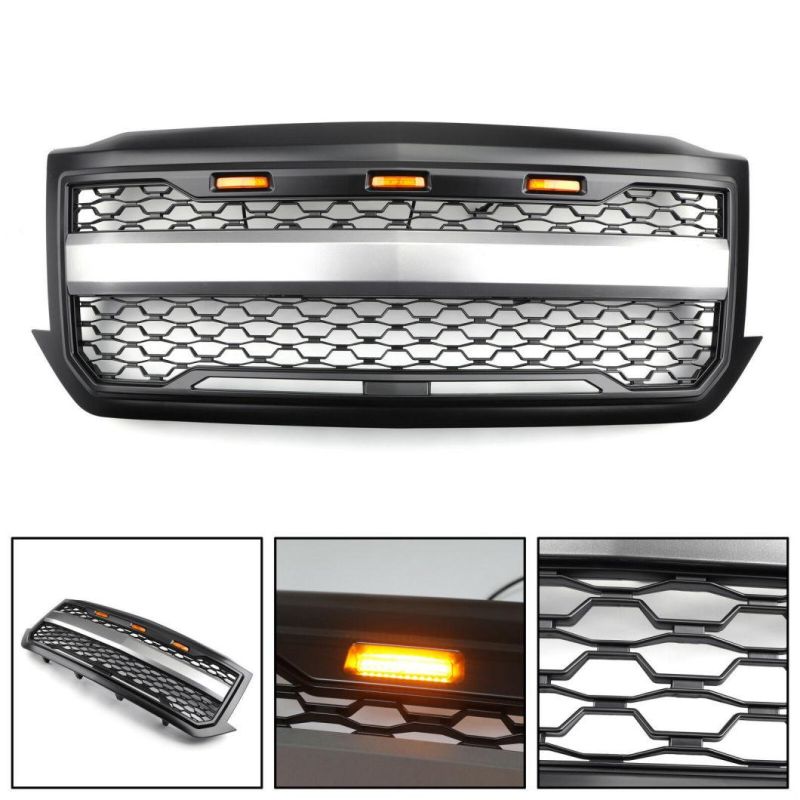Auto Parts Car Accessories Decorations Black Front Grilles for Chevrolet Silverado 1500 2016 - 2018 Grille