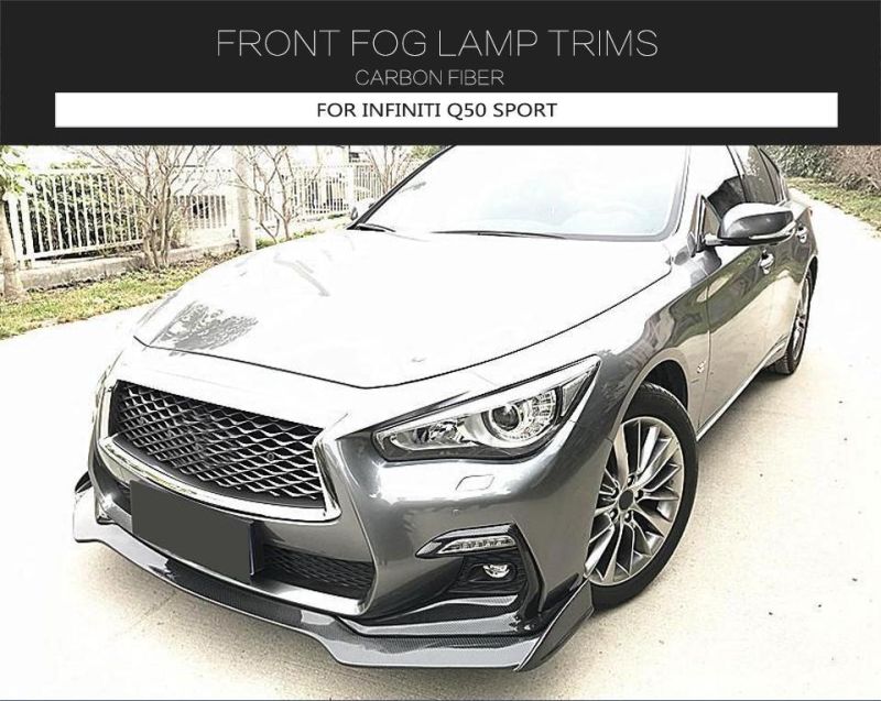 Carbon Fiber Fog Lamp Cover Trims for Infiniti Q50 Sport 2018-2019