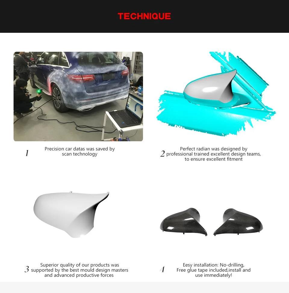 Carbon Fiber Side Mirror Cover Caps for BMW 2 3 4 Series F80 M3 F82 F83 M4 F87 M2c 2018-2020