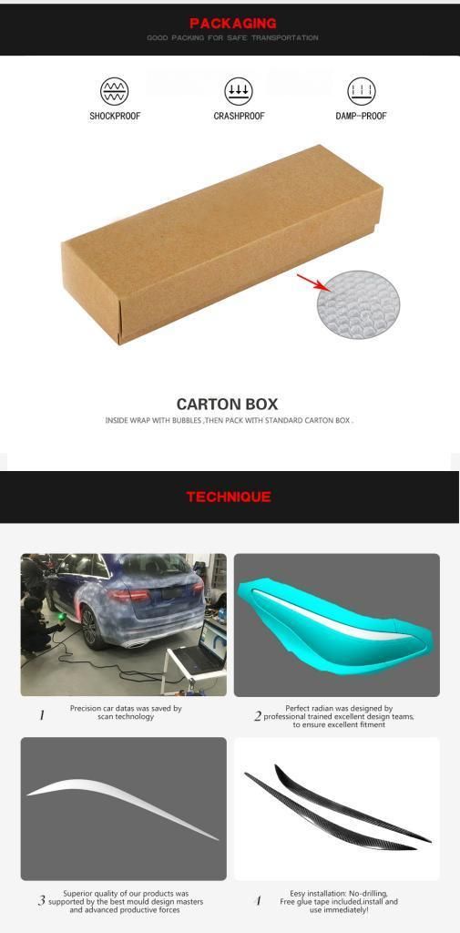 Dry Carbon Fiber Headlight Eyelids for Alfa Romeo Giulia Quadrifoglio Sedan 4-Door 2015-2018