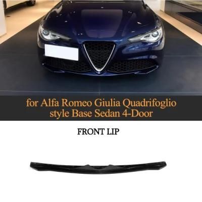Carbon Fiber Front Lip Spoiler for Alfa Romeo Giulia Quadrifoglio Style Base Sedan 4-Door Version 2015-2018