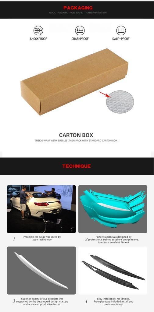 Dry Carbon Fiber Headlight Eyebrows for VW Golf 7 Mk7 Gti 7r Rline 2014-2018