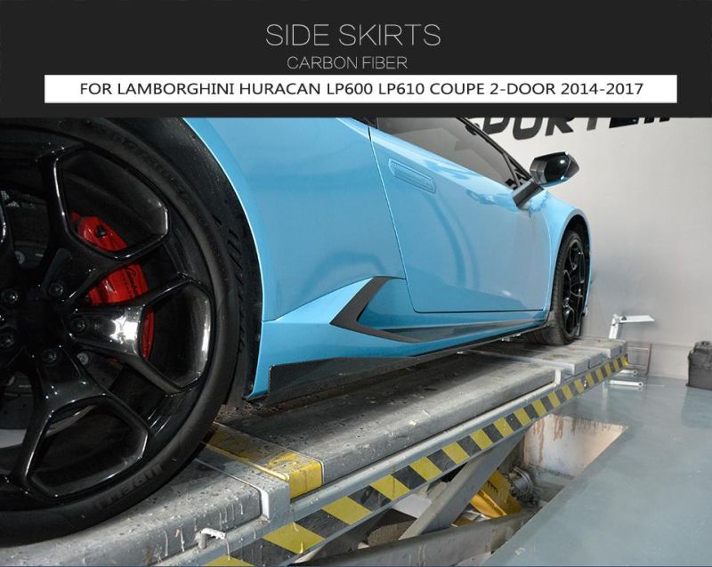 D Style Carbon Fiber Side Skirts for Lamborghini Huracan Lp600 Lp610 Coupe 2-Door 14-17