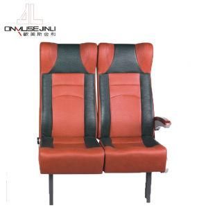Red Leather Customized Coach Seat with Basic 2PT Safety Belt