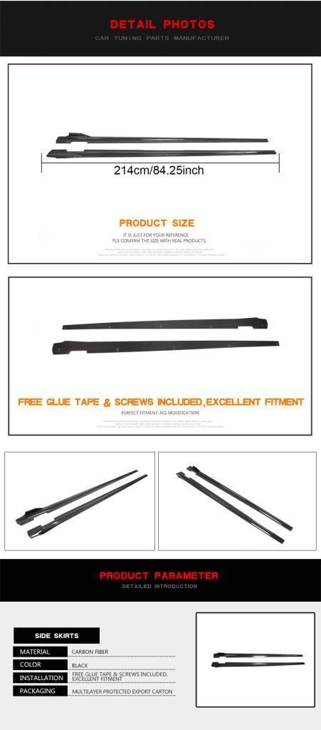 Carbon Fiber Side Skirts for Porsche Panamera Gts Sport 2017-2020