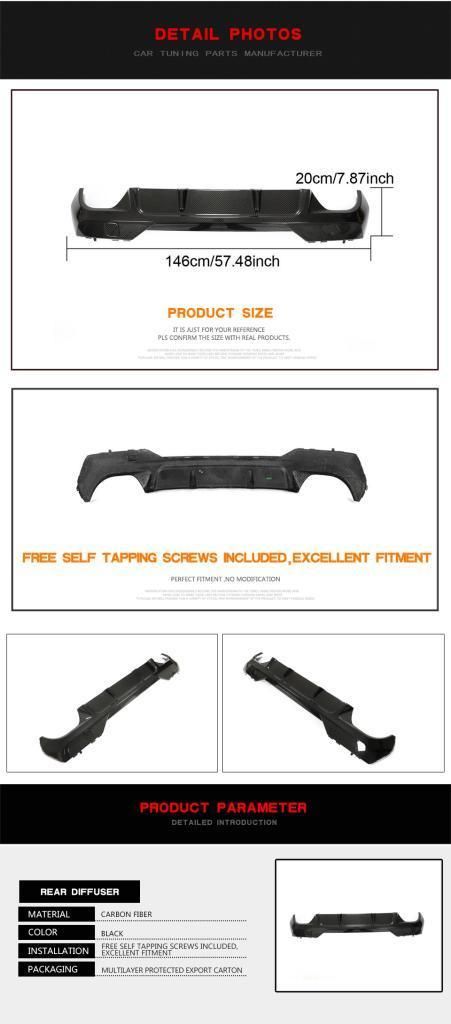 Carbon Fiber Front Bumper Lip for BMW 4 Series G22 G23 M-Sport 2021-2022