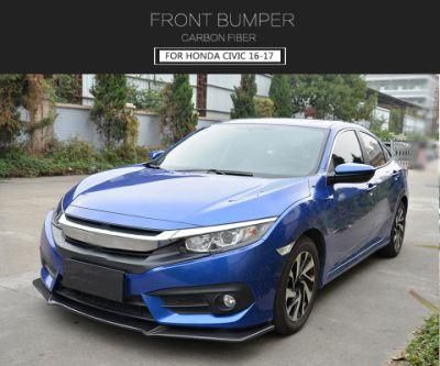 Carbon Fiber Front Lip Spoiler for Honda Civic 10th Type 16-17