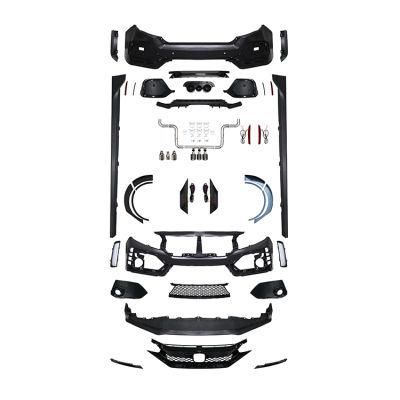 2016 2017 2018 Honda Civic Type-R Body Kits with Front Bumper Rear Bumper Grille Side Skirts PP Material