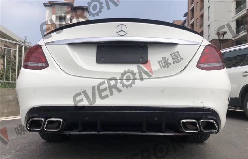 C63s Amg Rear Lip with Exhaust Pipe for Mercedes Benz W205 C Class 2015-2019