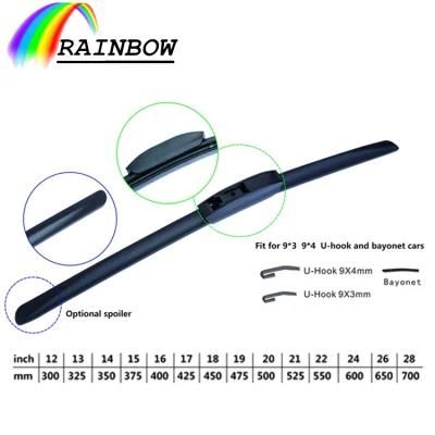 Universal Soft/Beam/Flat/Multi-Fit Flat/ Frameless/Boneless Windshield Windscreen Wiper Blades