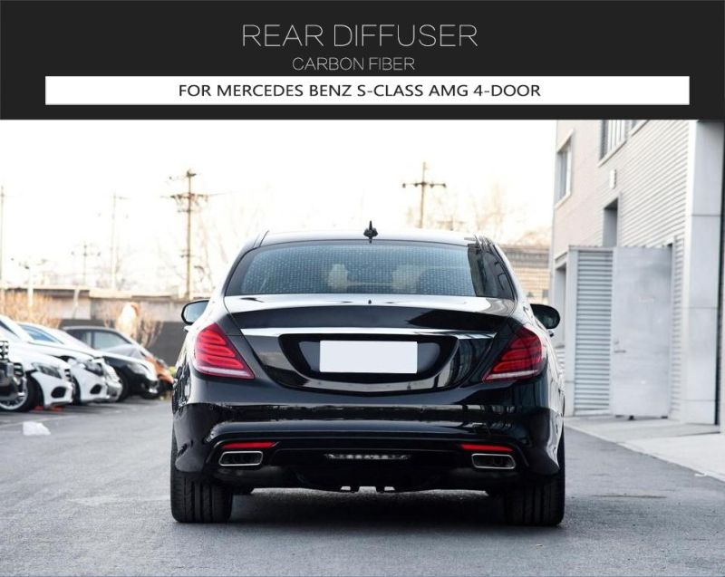 Carbon Fiber W222 S65 Rear Bumper Lip for Mercedes Benz S400 S500 Sport S63 Amg Sedan 14-17
