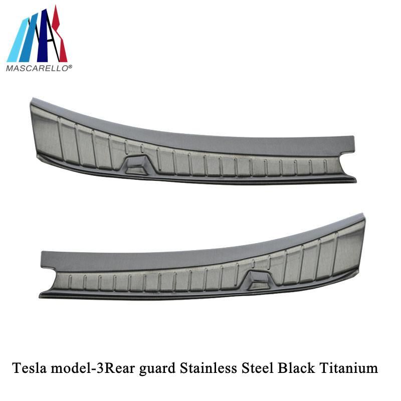 for Tesla Model 3 Stainless Inner Rear Bumper Protector Car Rear Trunk Guard