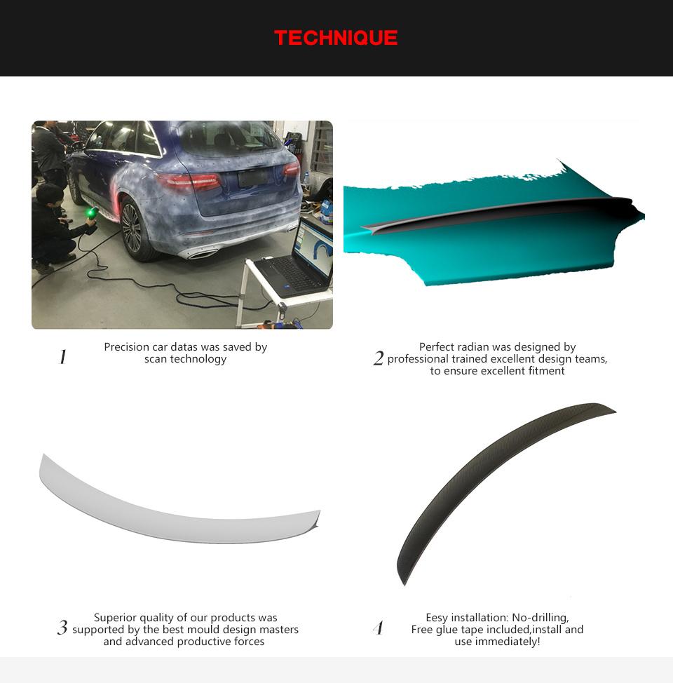 Carbon Fiber Rear Trunk Spoiler for Tesla Model 3 4-Door 2016-2018
