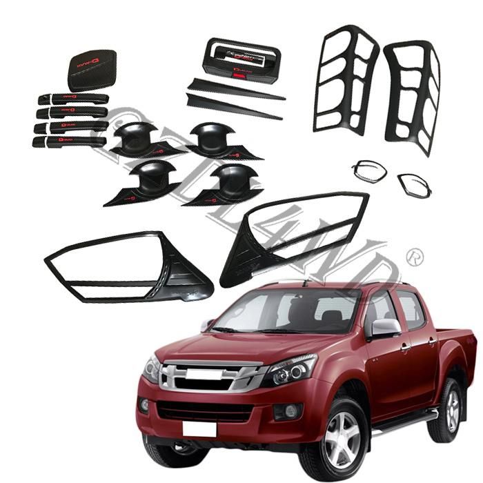 Decorative Cover Head Lamp Cover Body Kits Light Cover Kit for Isuzu Dmax 2012-2014