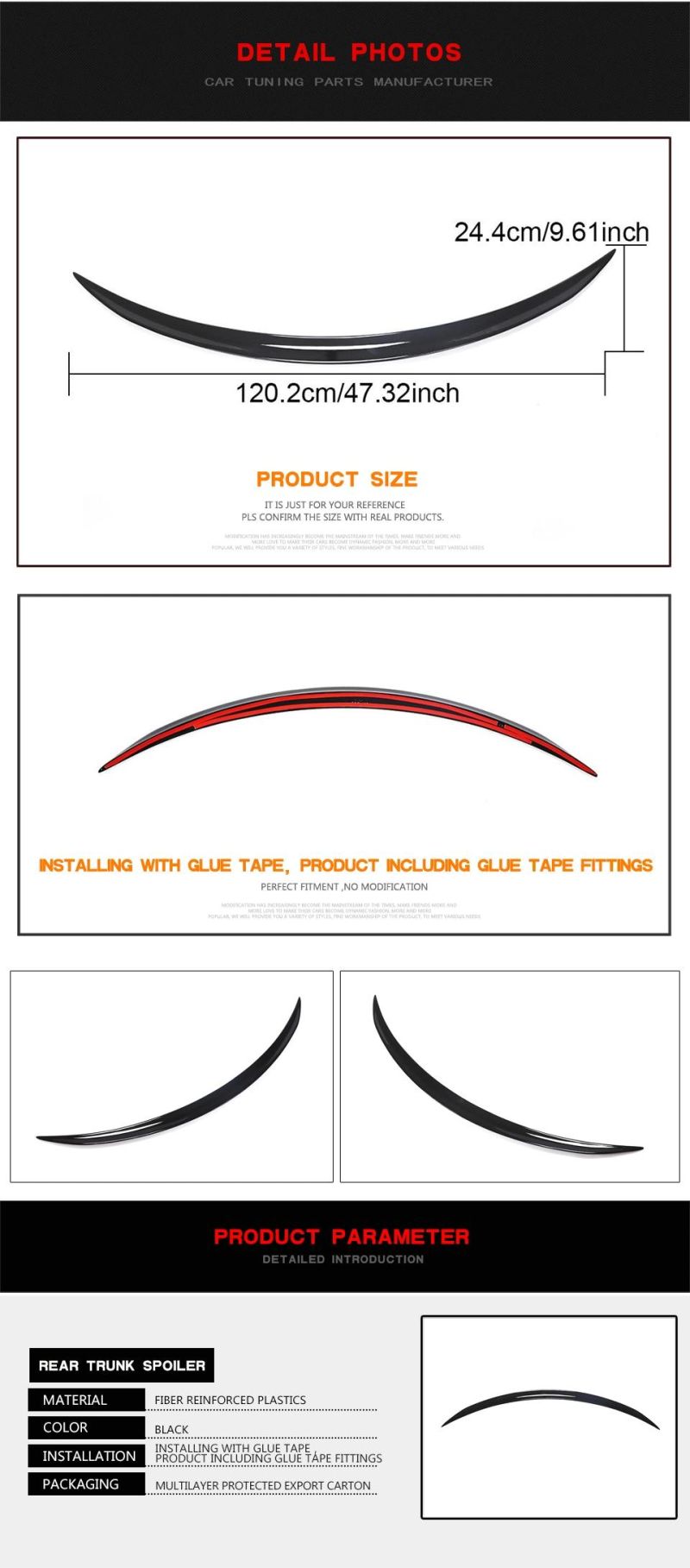 Carbon Fiber W205 Spoiler for Mercedes Base Sedan 4-Door C63 Amg 2016