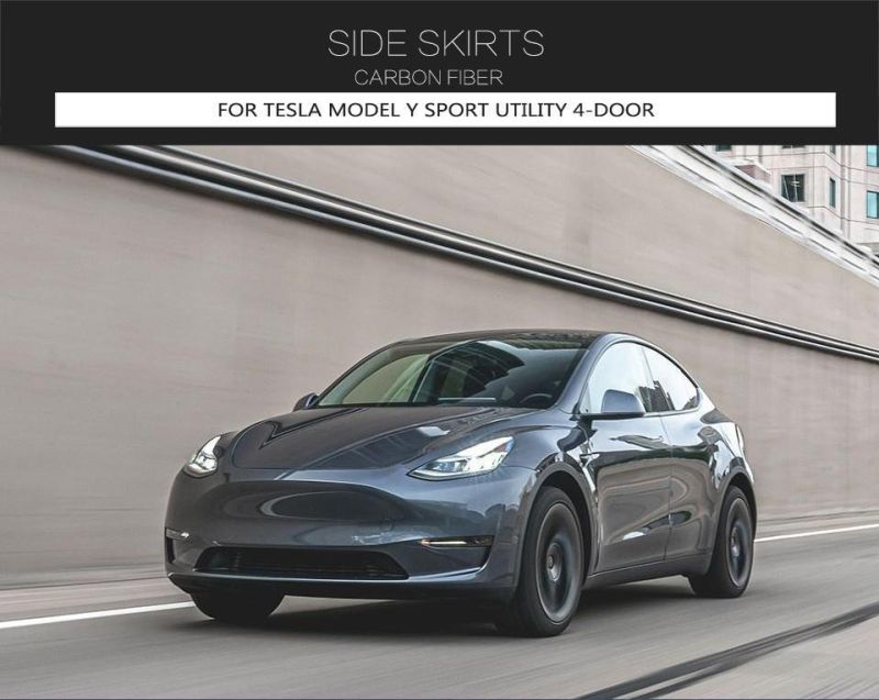 Dry Carbon Fiber Side Skirts for Tesla Model Y Cuv 2019-2022