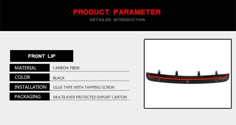 Jcsportline Carbon Fiber F90 Front Center Lip for BMW F90 M5 Comprtition Sedan 4-Door 2018-2020