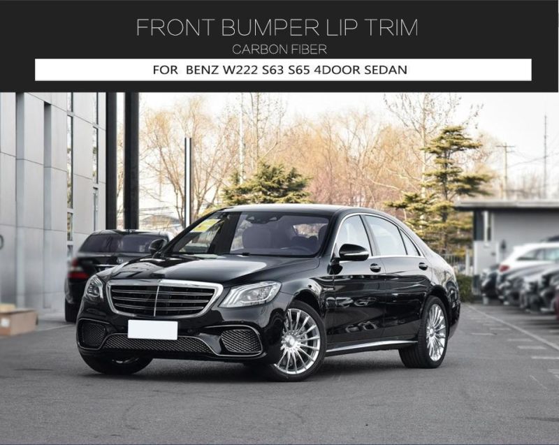 Carbon Fiber Front Bumper Lip Trims Replacement for Benz W222 S63 S65