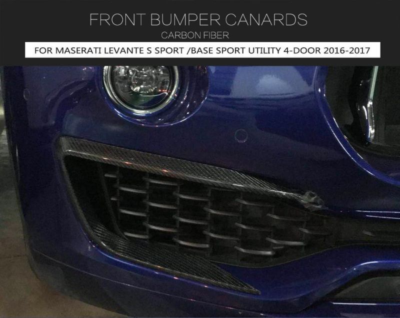 Carbon Fiber Front Bumper Canards for Maserati Levante S Sport Utility 4-Door 2016-2017
