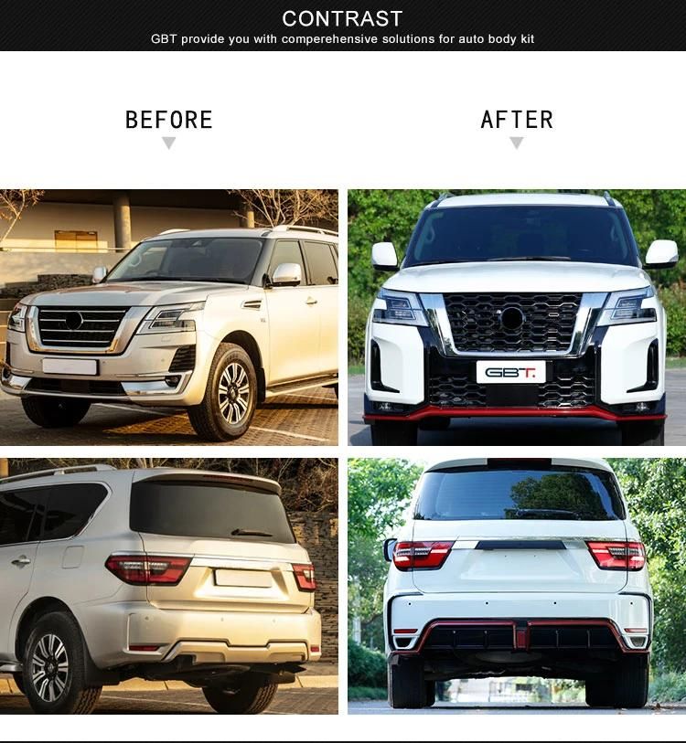 Gbt New Upgrade 2022 Car Accessories Parts PP Side Bar Grille Auto Front Rear Bumpers Body Kit for Nissan Patrol Y62 Nismo Model