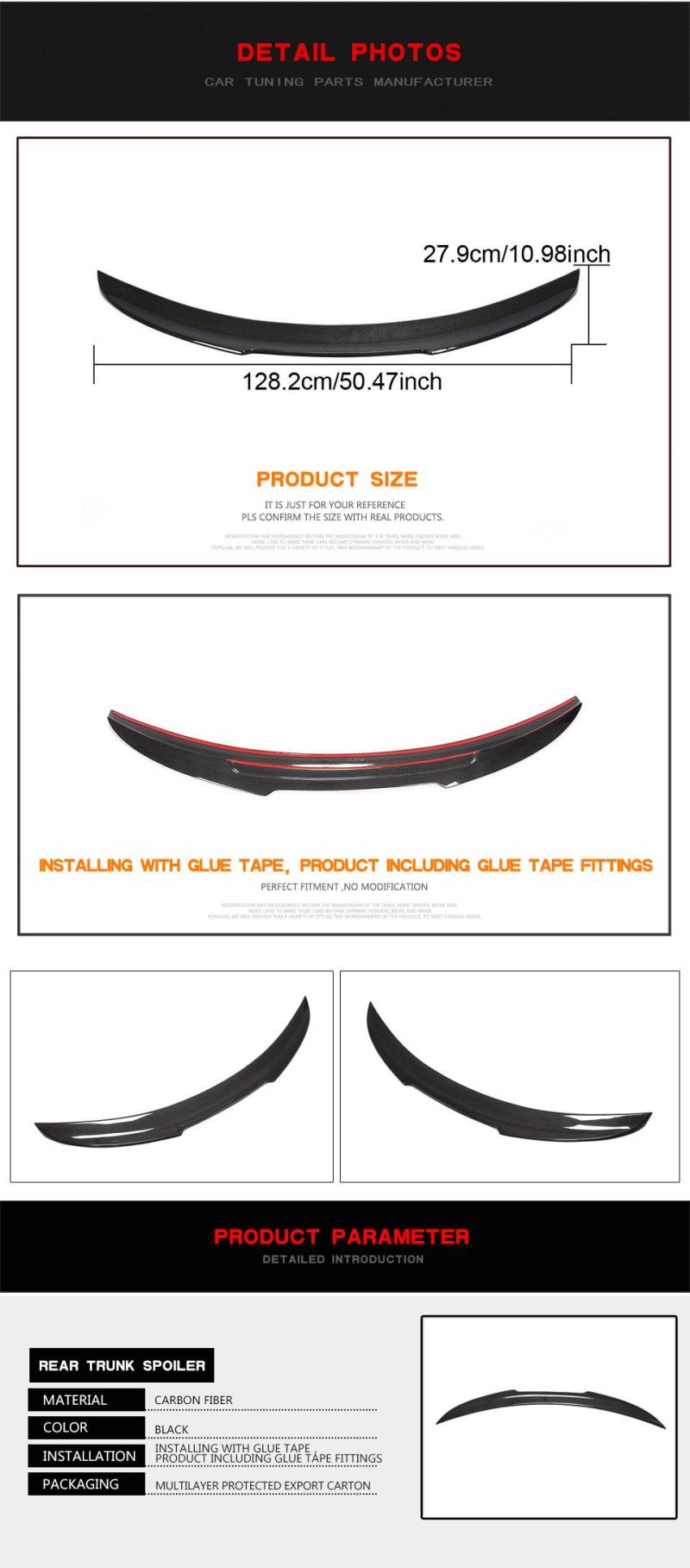 Carbon Fiber Trunk Rear Spoiler for Alfa Romeo Giulia 2015-2017