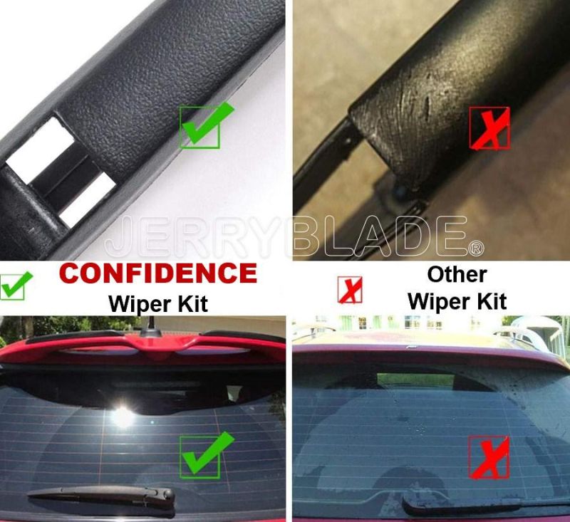 Car 14" Rear Windshield Windscreen Wiper Arm Blade Set, for Honda Fit and Jazz Mk1 2001 2002 2003 2004 2005 2006 2007 2008 OE Rear Wiper Arm Kit