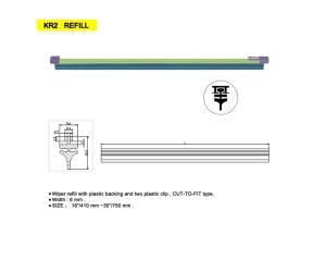 Wiper Refill with Plastic Backing &amp; Metal Clip, Cut-to-Fit Type, Popular for Cars, Trucks and Bus