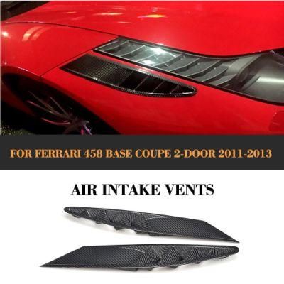 Carbon Fiber Front Bumper Air Intake Vents for Ferrari 458 Base Coupe 2-Door 2011-2013