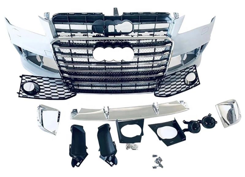 Front Bumper with Grill for Audi A8 Upgrade to RS8 2011 2012 2013 2014 2015 2016 2017