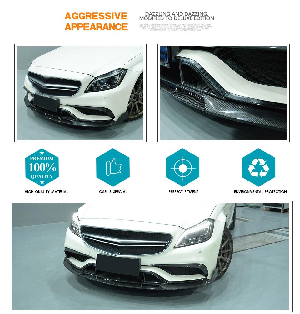 Carbon Fiber Front Bumper Lip for Mercede S Ben Z Cls-Class W218 Cls63 Amg 15-17