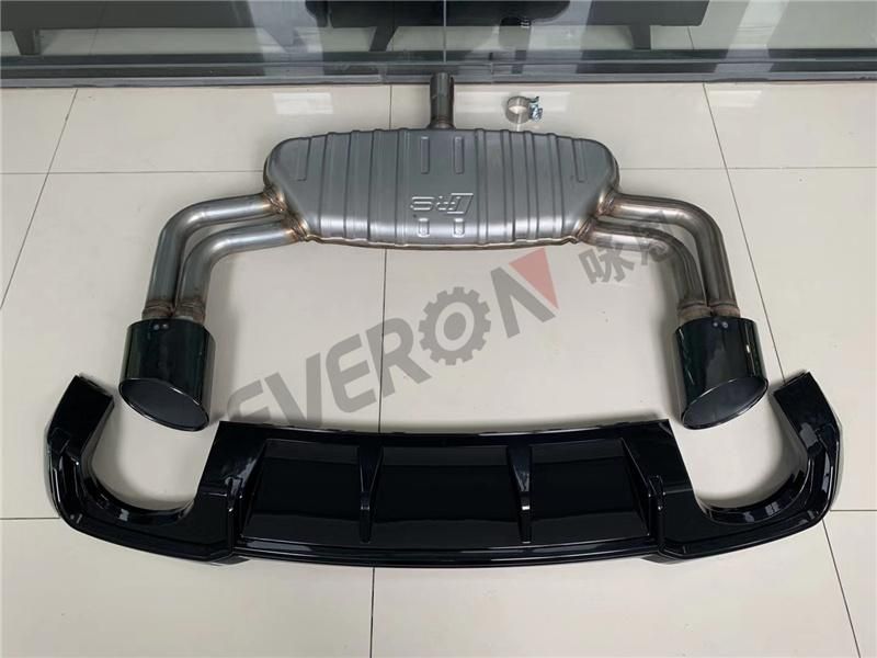 RS3 Style Rear Bumper Diffuser with Exhaust Pipe for Audi 2017 A3 Sedan Hatchback Sport