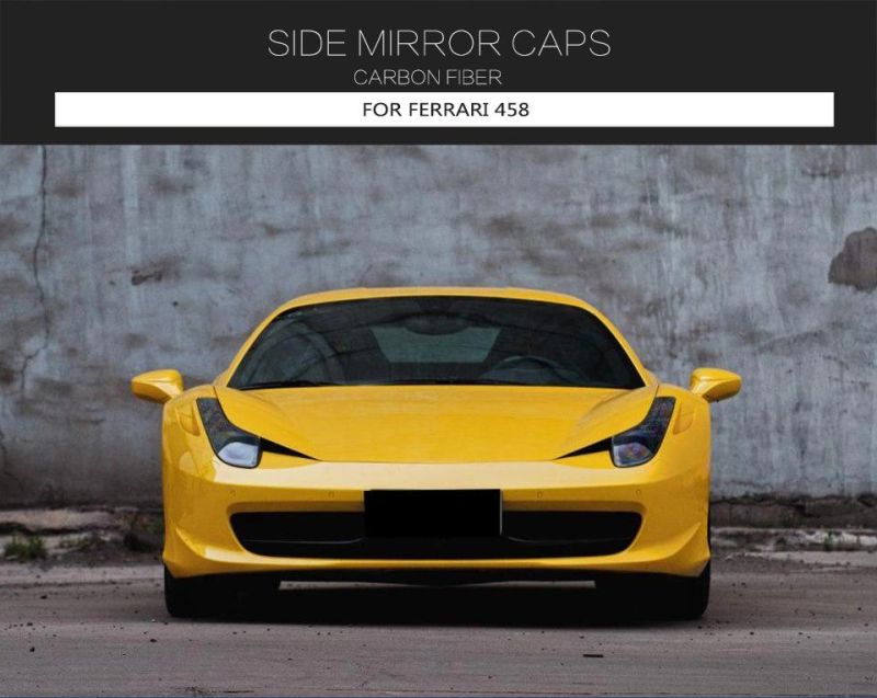 Carbon Fiber Wing Mirror Covers for Ferrari 458 Italia Coupe Spider Convertible 11-16