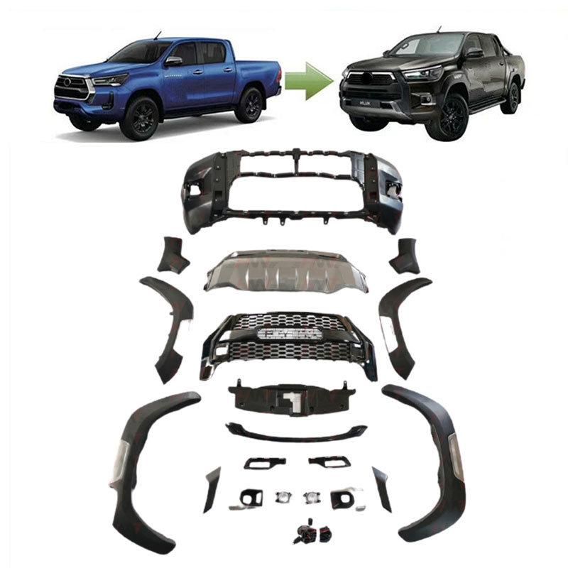 New Design Car Front Rear Bumper Facelift Wide Conversion Bodykit Body Kit for Hilux Rocco 2021