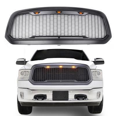 with 3PCS LED Lights 4X4 ABS Plastic Car Front Grilles for Dodge RAM 1500 2013-2018