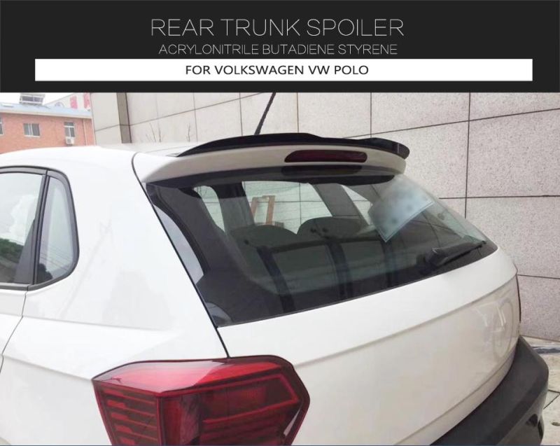 Rear Roof Spoiler Boot Lip Wing Spoiler ABS Glossy Black for Volkswagen VW Polo Standard 2019 2020